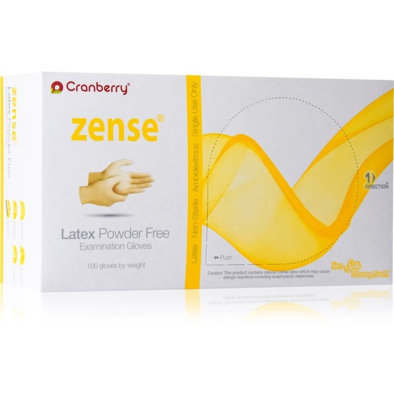 Cranberry Zense Natural latexové nepudrované vyšetřovací rukavice velikost S 100 ks