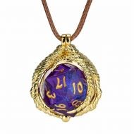 HYMGHO Dragon's Claw Necklace with random sharp resin D20s Gold
