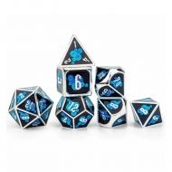 HYMGHO Blue Gears Solid Gear Dice Set Steampunk Themed