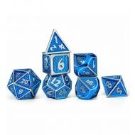 HYMGHO Behemoth Brushed Blue Solid Metal Dice Set