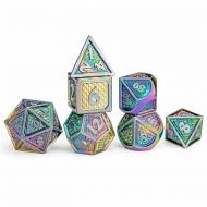 HYMGHO Behemoth Brushed Rainbow Solid Metal Dice Set