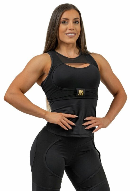 Nebbia Compression Top INTENSE Ultra Black/Gold XS