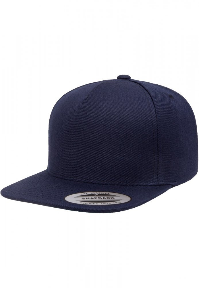 Premium 5-Panel Snapback Cap - navy