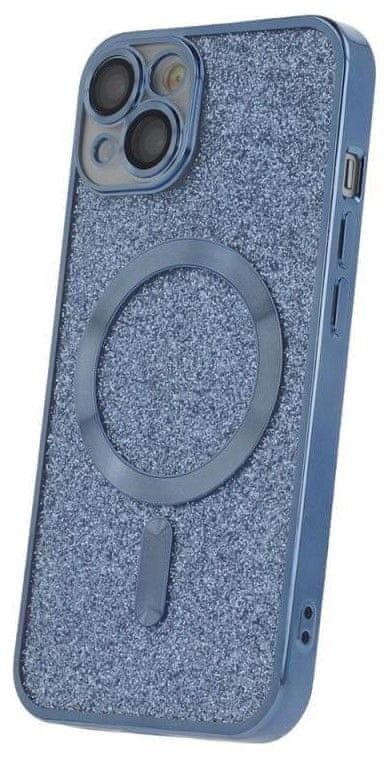 Forever Silikonové TPU pouzdro Mag Glitter Chrome pro iPhone 15 modré (TPUAPIP15MGCTFOBL)