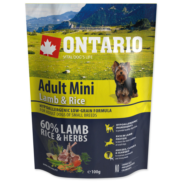 Vzorek - Ontario Adult Mini Lamb & Rice 100g