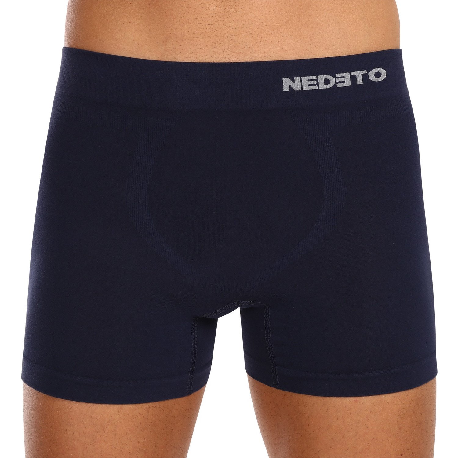 Pánské boxerky Nedeto bezešvé bambusové modré (NDTB002S) XL