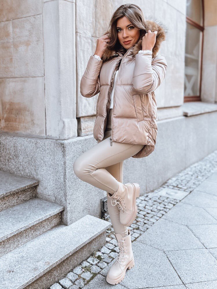 Dámská prošívaná zimní bunda SPARKLE camel Dstreet