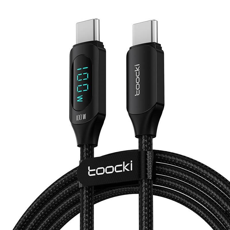 Kabel USB-C na USB-C Toocki, 1 m, 100 W (černý)