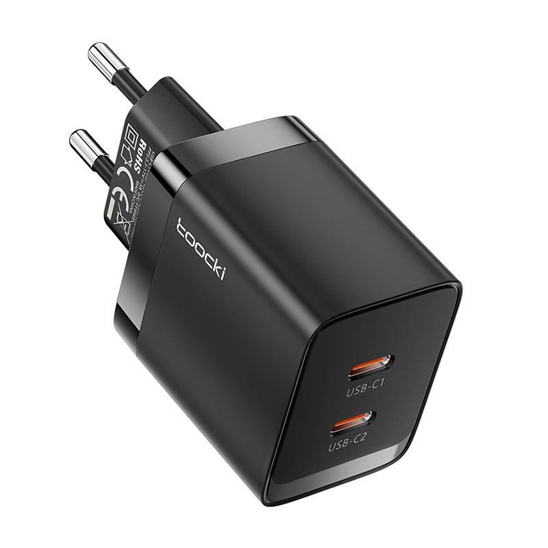 Toocki 2xUSB-C, GaN 40W síťová nabíječka (černá)