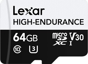 Lexar High-Endurance UHS-I U1 (Class 10) micro SDXC 64GB - LMSHGED064G-BCNNG