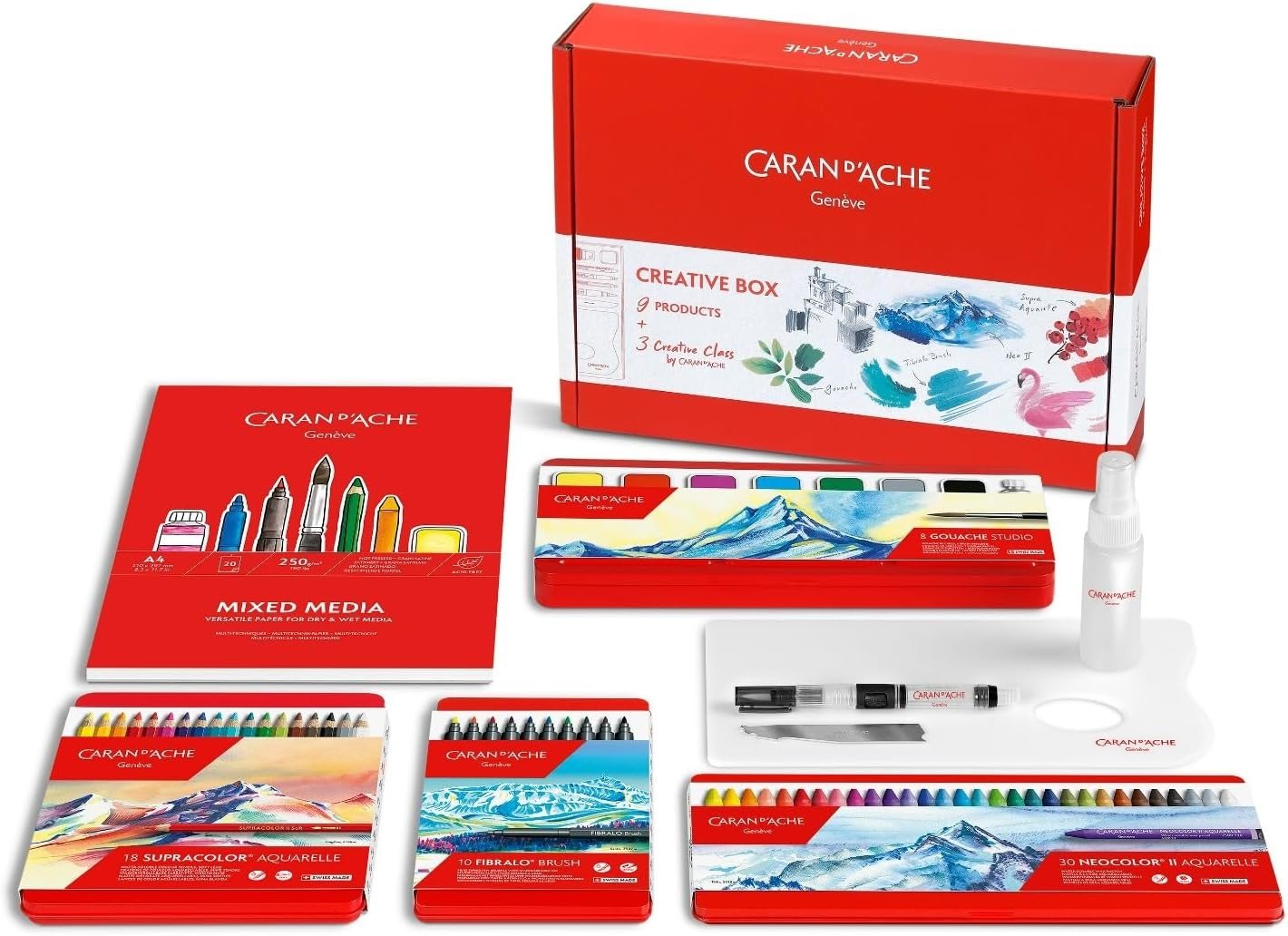 Caran d'Ache Caran d'Ache, 3000.023, Creative box, dárková sada uměleckých výtvarných potřeb s online kurzy