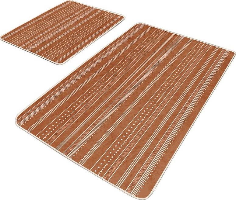 Hnědé koupelnové předložky v sadě 2 ks 60x100 cm – Mila Home