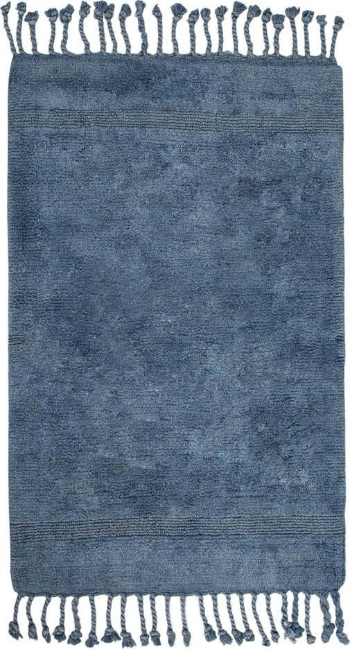 Modrá bavlněná koupelnová předložka Foutastic Paloma, 70 x 110 cm