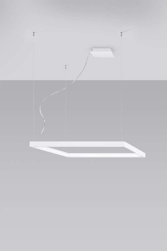 Bílé LED závěsné svítidlo 80x80 cm Aura - Nice Lamps