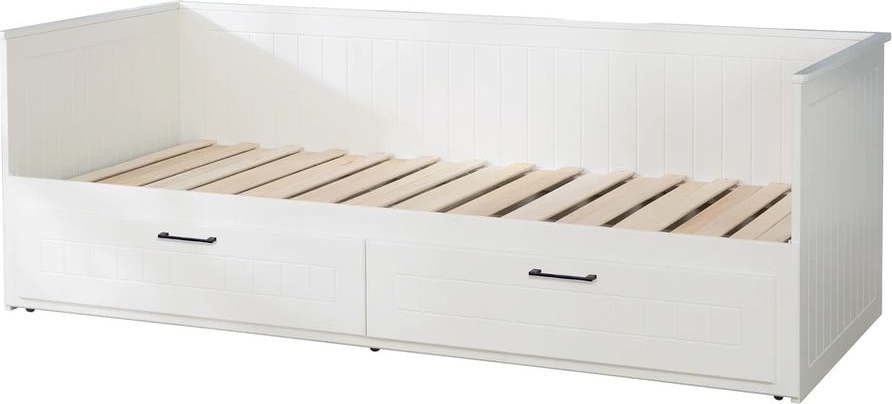 Bílá dětská postel s výsuvným lůžkem a úložným prostorem 90x200 cm Sylt – Roba