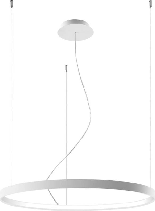 Bílé závěsné svítidlo Nice Lamps Ganica, ø 80 cm