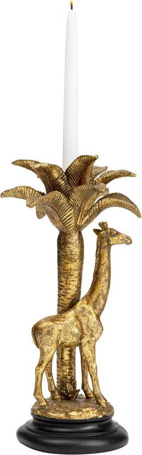 Dekorativní svícen ve zlaté barvě Kare Design Giraffe Palm Tree, výška 35 cm