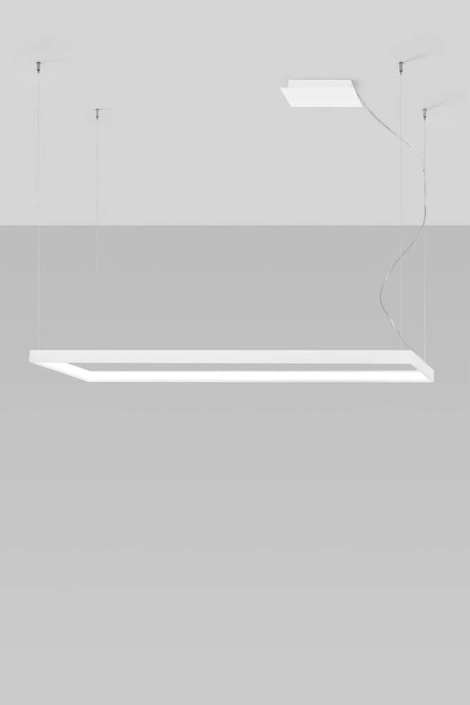 Bílé LED závěsné svítidlo 130x40 cm Jutila - Nice Lamps