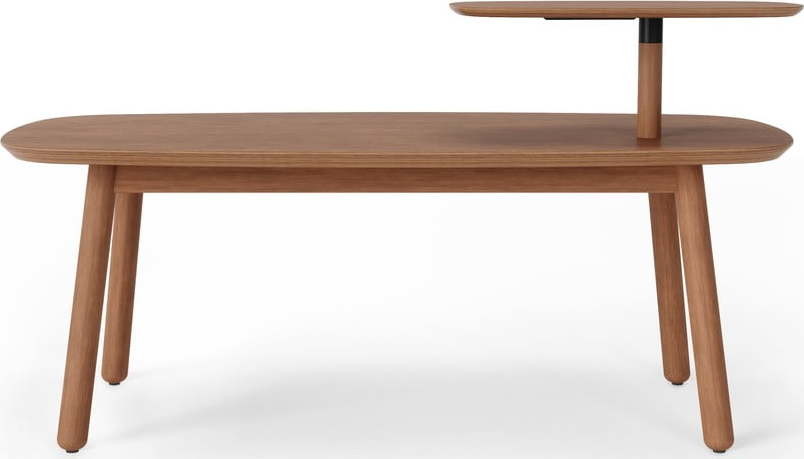Hnědý konferenční stolek z bukového dřeva 56x120 cm Swivo – Umbra