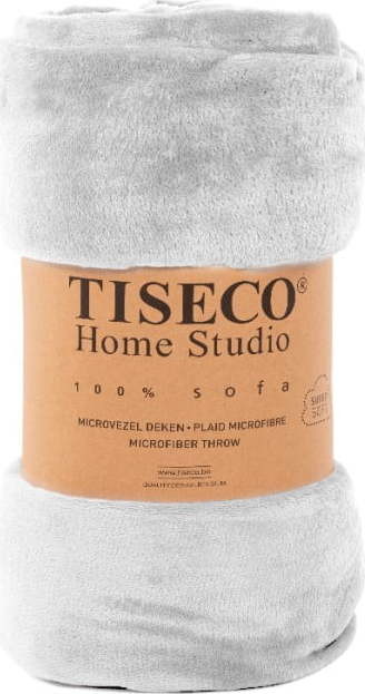 Světle šedý přehoz z mikroplyše na jednolůžko 150x200 cm Cosy - Tiseco Home Studio