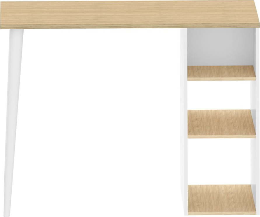 Bílý barový stůl s deskou v dubovém dekoru 120x50 cm Baco - TemaHome