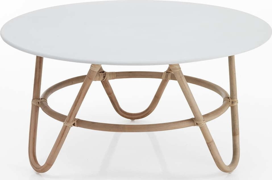 Kulatý konferenční stolek v bílo-přírodní barvě ø 90 cm Jalaja - Tomasucci