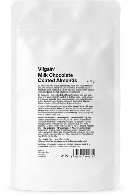 Vilgain Mandle v mléčné čokoládě 250 g