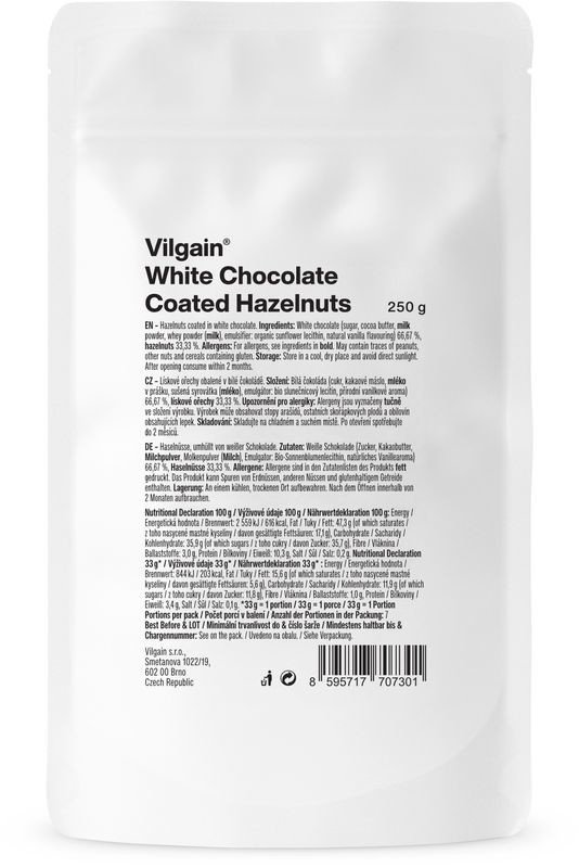 Vilgain Lískové ořechy v bílé čokoládě 250 g