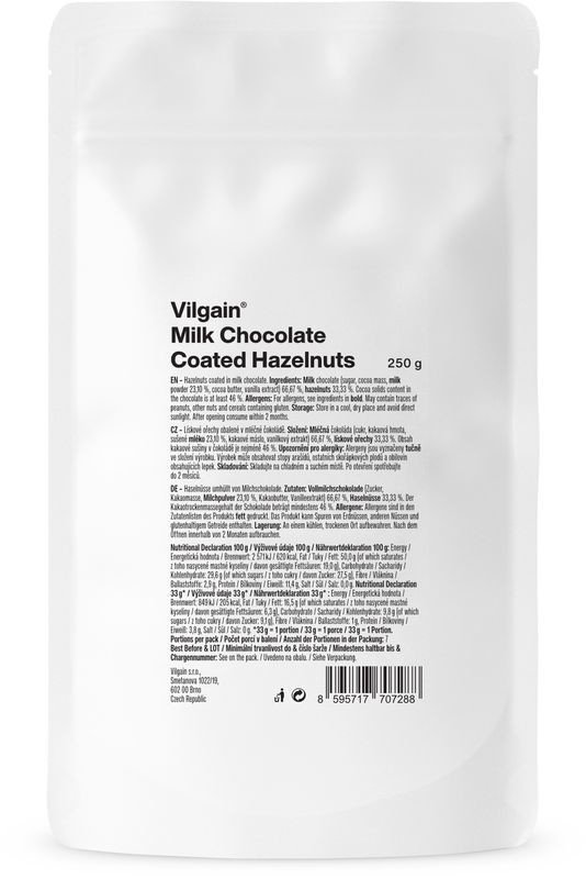 Vilgain Lískové ořechy v mléčné čokoládě 250 g