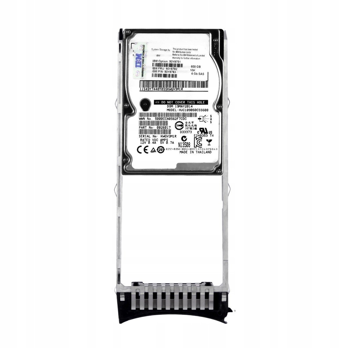 Ibm 90Y8782 90Y8783 600GB 10K 64MB SAS-2 2,5'' HUC109060CSS600