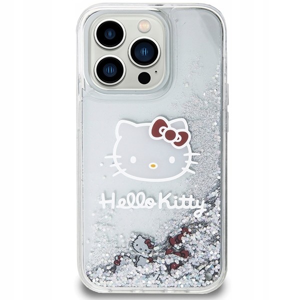 Pouzdro Hello Kitty Liquid Glitter Charms třpytivé Kočka pro iPhone 13 Pro Max
