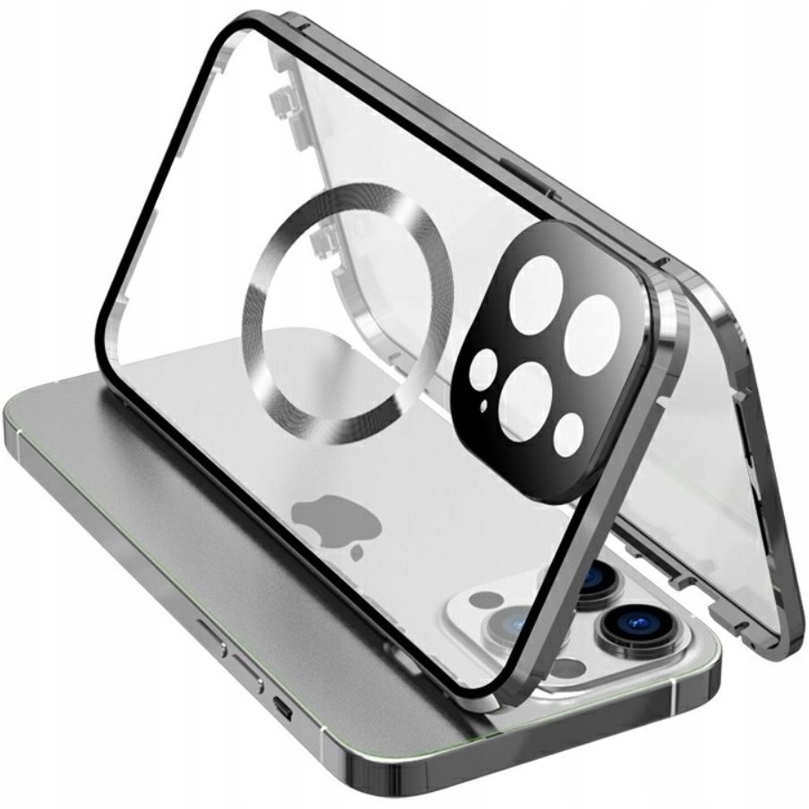 Magnetické pouzdro Dual Glass Magsafe pro iPhone 15 Pro Max, kompletní ochrana