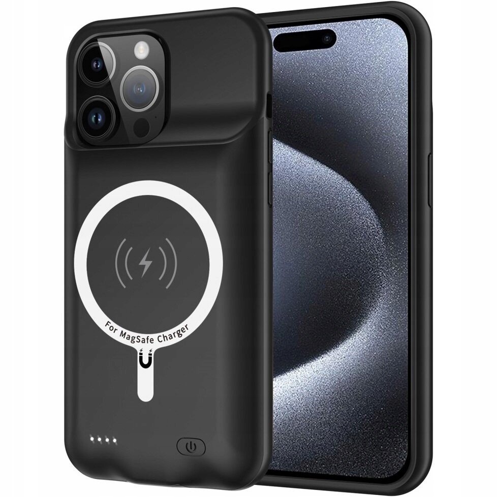 Pouzdro s 7000mAh baterií pro iPhone 15 Pro, Powerbanka s MagSafe, indukční Qi