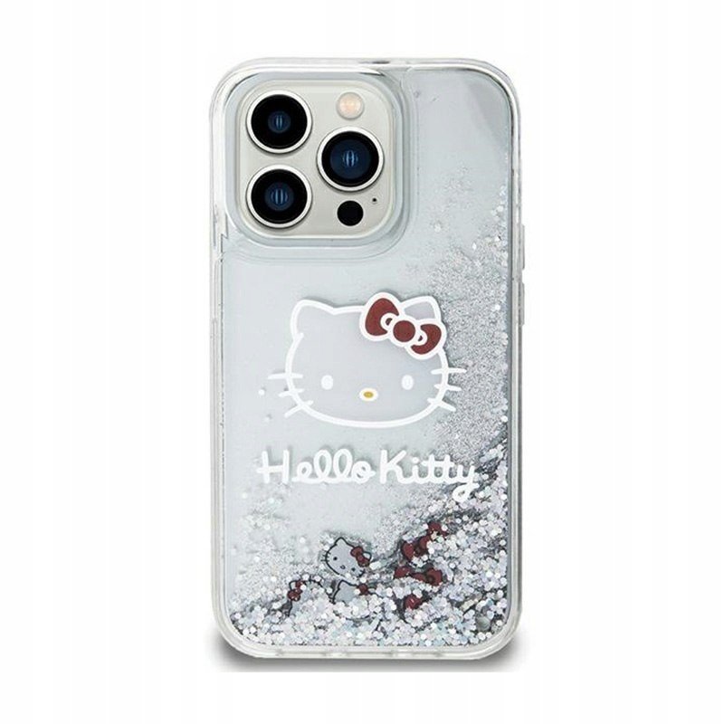 Hello Kitty Liquid Glitter Charms Kitty Head Kryt na iPhone 11 (stříbrný)