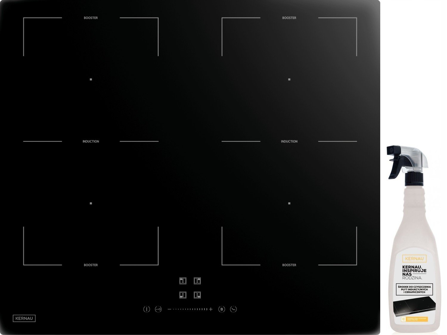 Indukční varná deska Kernau KIH6443-4B Ovládání Slider, Booster, Bridge, 59cm