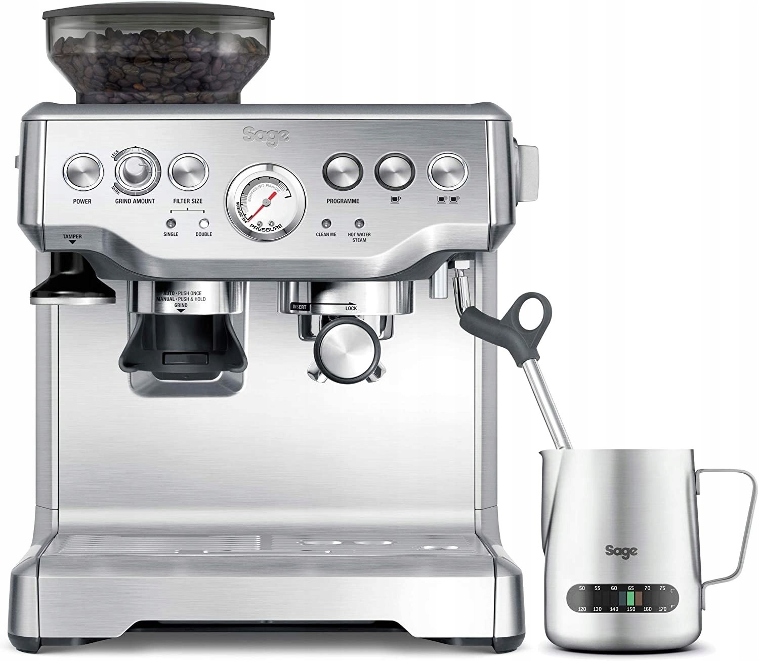Pákový tlakový kávovar Sage SES875BSS 1850 W stříbrný/šedý