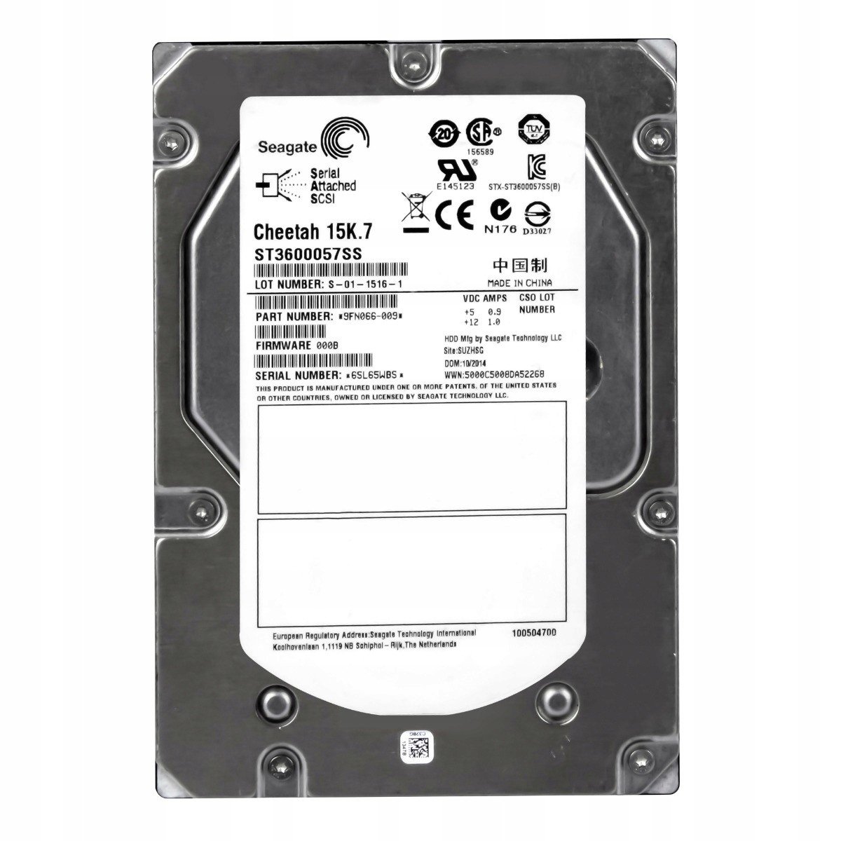 Seagate Cheetah 15K,7 600GB 15K 16MB SAS-2 3,5'' ST3600057SS