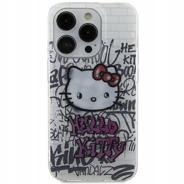 Hello Kitty HKHCP15SHDGPHT iPhone 15 6,1' bílý/bílý pevný obal IML Kitty