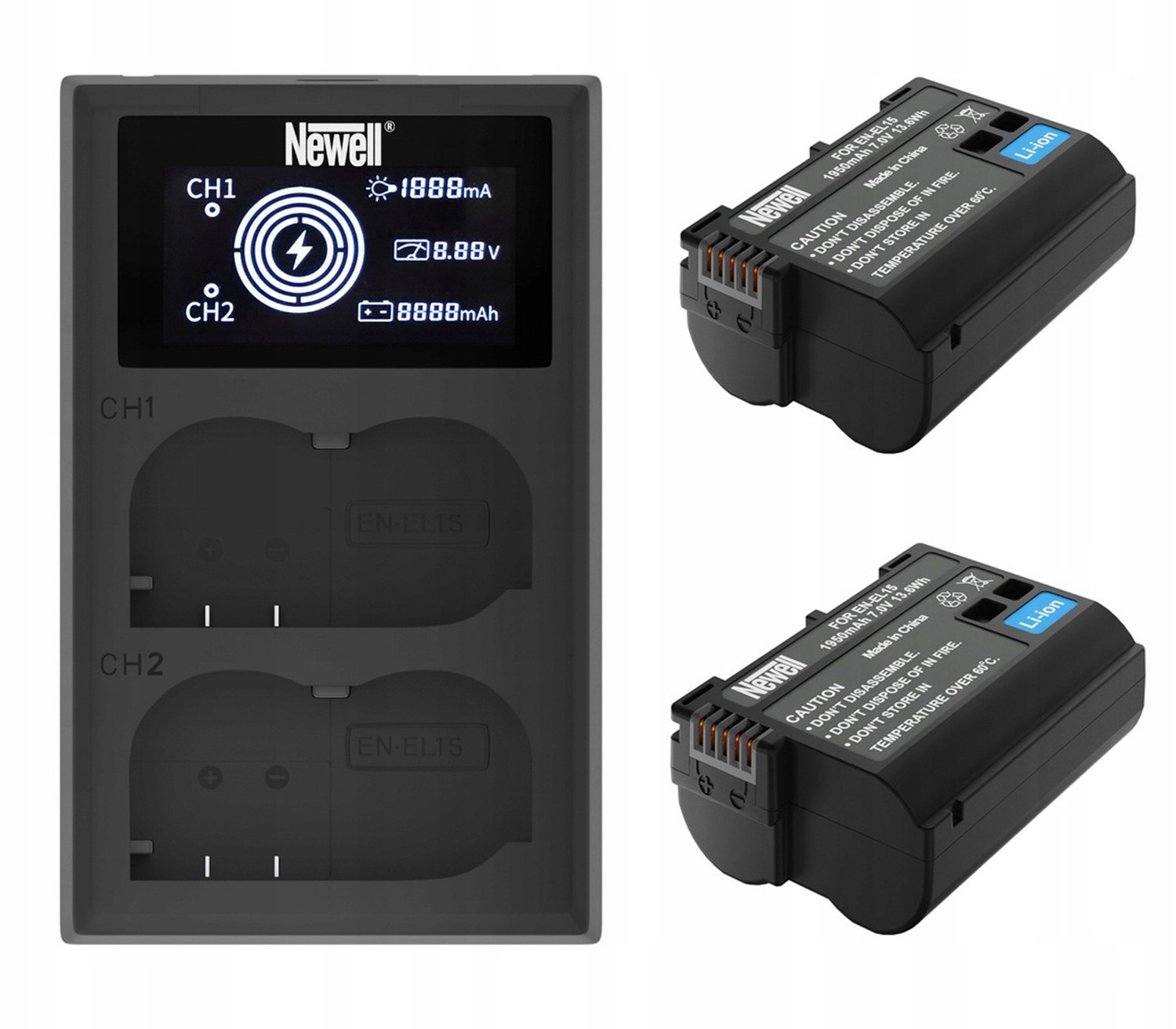 Nabíječka 2x dobíjecí baterie EN-EL15 pro Nikon