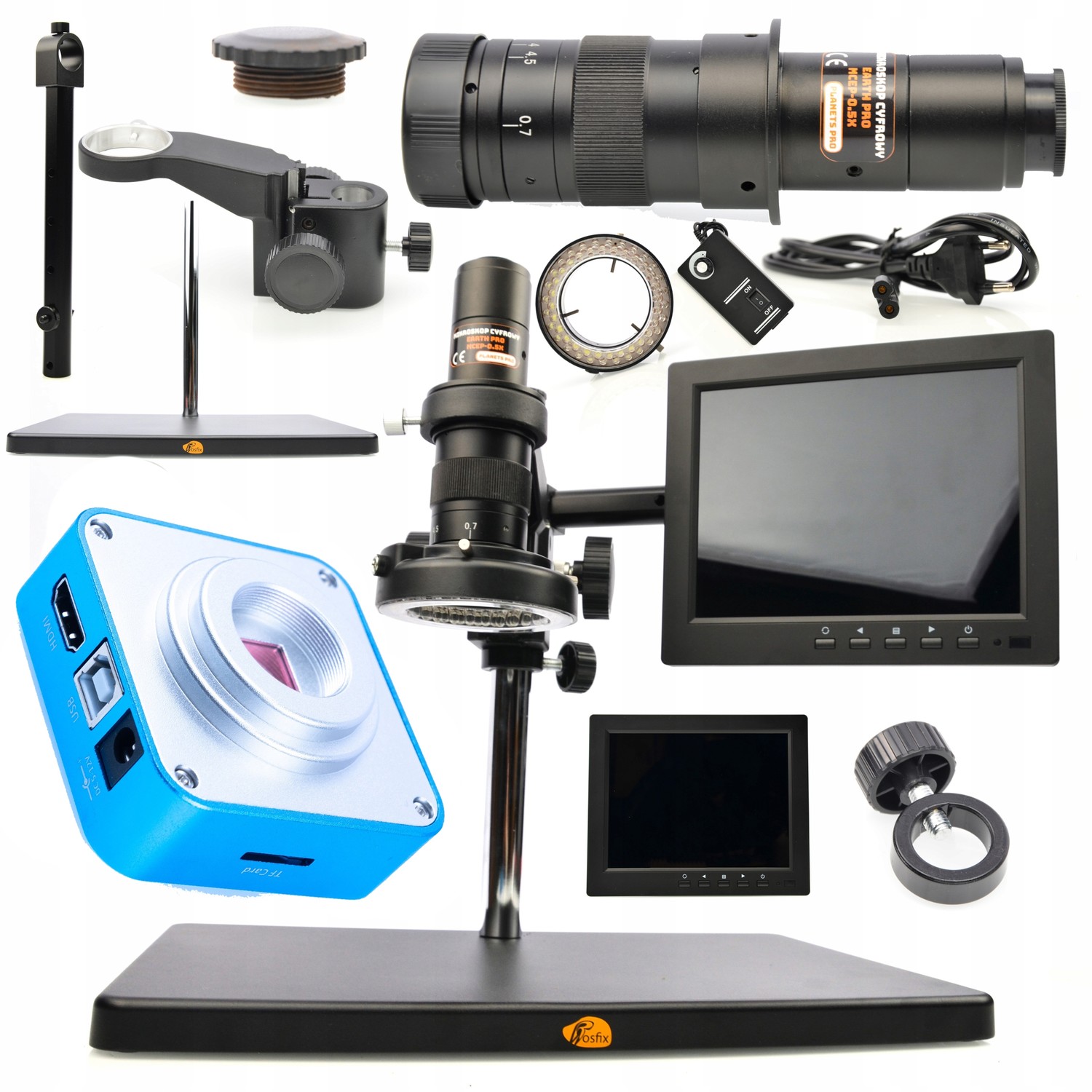 Digitální Mikroskop Pro Pájení Klenotnictví Kamera Displej Iluminátor
