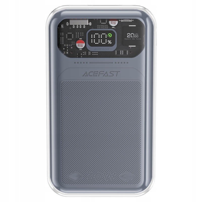 Acefast powerbanka 20000mAh Sparkling Series rychlonabíjení 30W šedá (M2