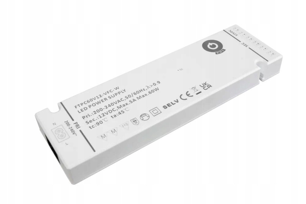 Napájecí Adaptér Pos 5A 60W 12V IP20 FTPC60V12-VFC-W