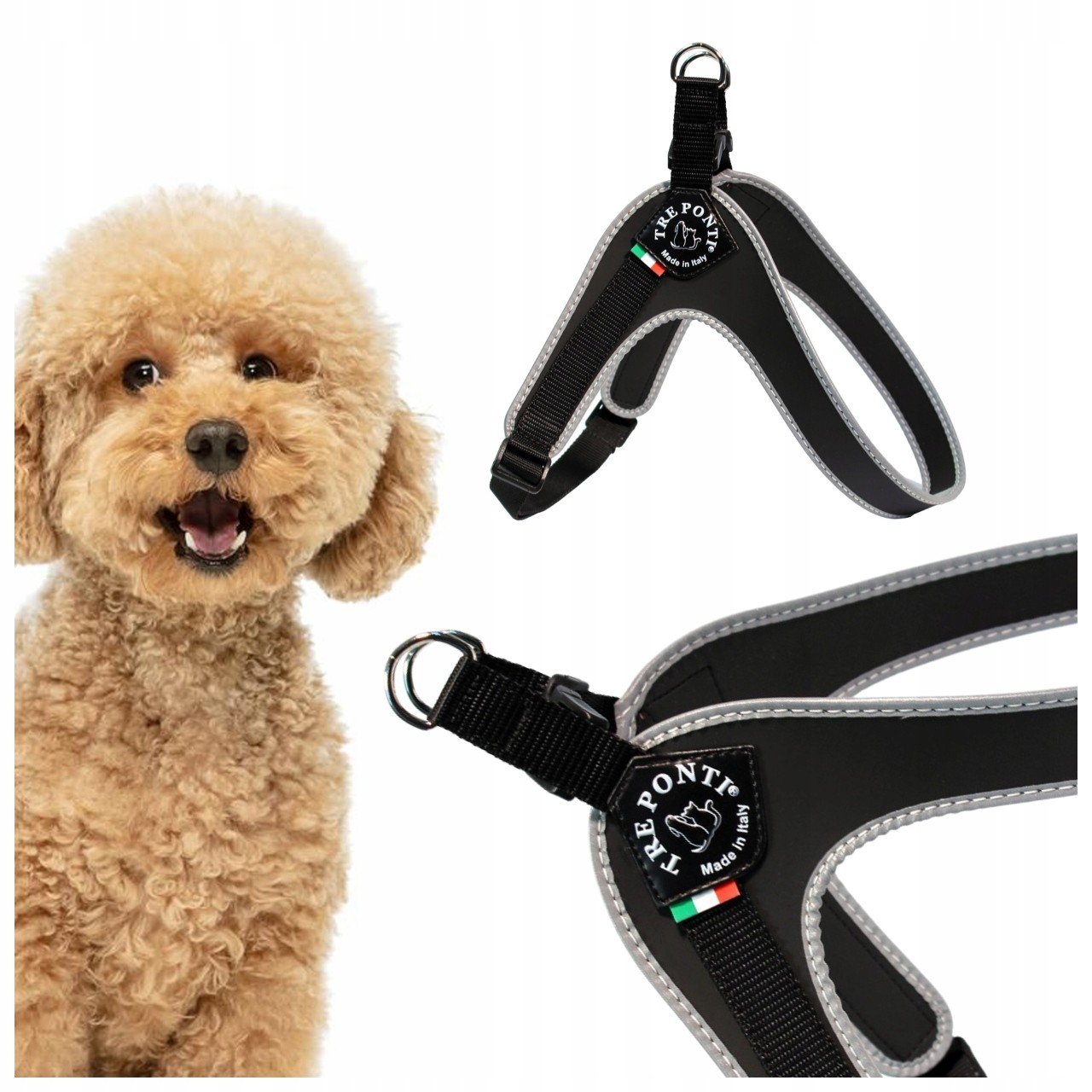 Postroj Pro Psa Tre Ponti Easy Fit Nastavitelný Pod Bříškem Černý Roz 2