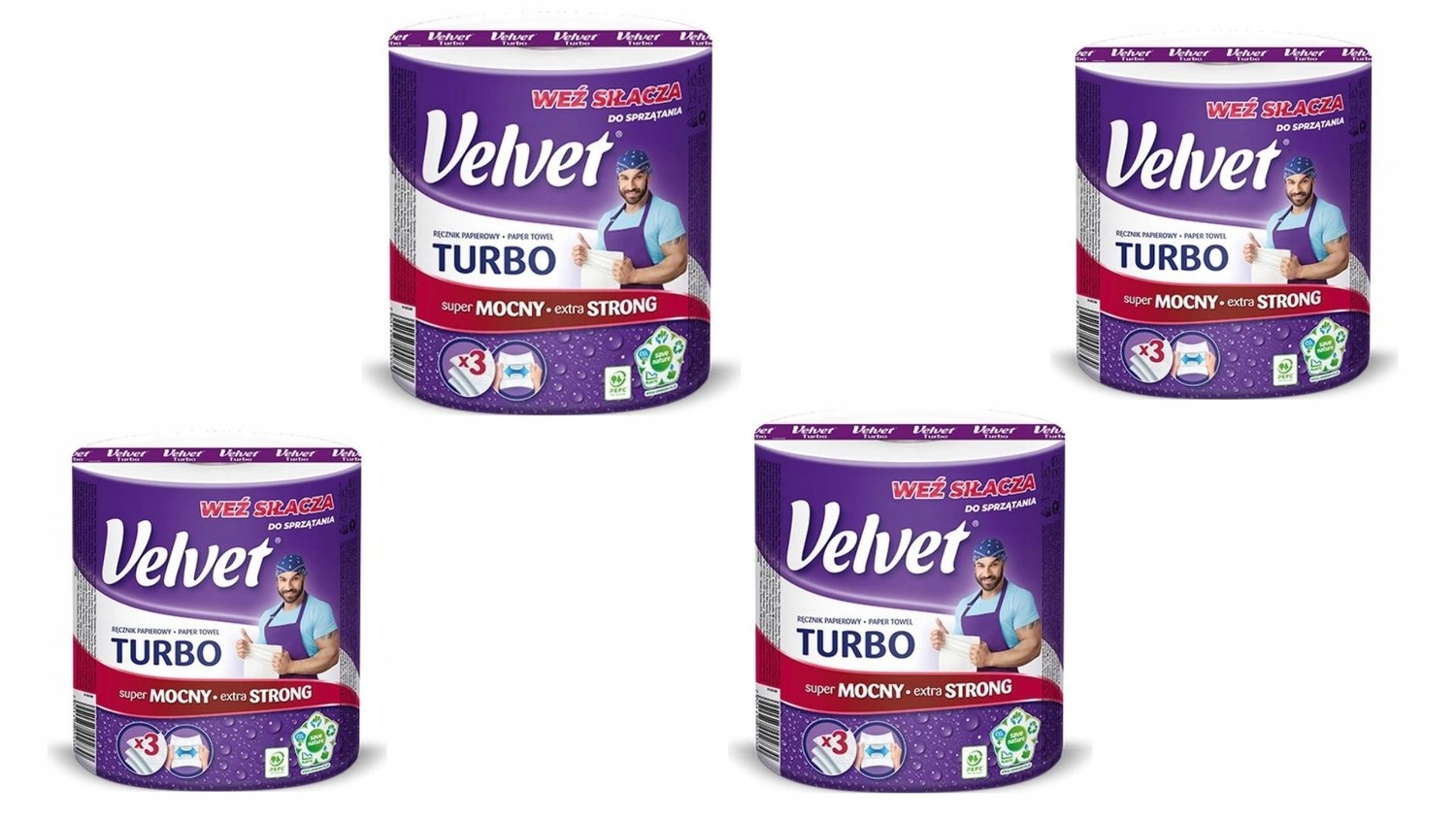 Velvet Papírový ručník Silný Turbo 3-var 4 ks
