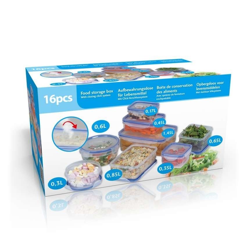 Úložný box na potraviny sada 16 ks