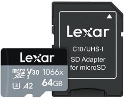 Lexar paměťová karta 64GB High-Performance 1066x microSDXC™ UHS-I, (čtení/zápis:160/70MB/s) C10 A2 V30 U3