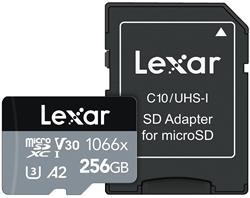 Lexar paměťová karta 256GB High-Performance 1066x microSDXC™ UHS-I, čtení/zápis: 160/120MB/s, C10 A2 V30 U3