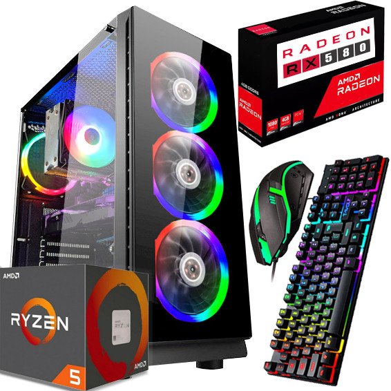 Herní Počítač Ryzen 5|RX 580 8GB|16GB|SSD|WIN