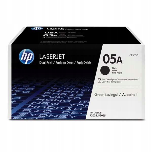 Hp originální toner CE505D, black, 4600 (2x2300)s, Hp 05A, Hp LaserJet P203