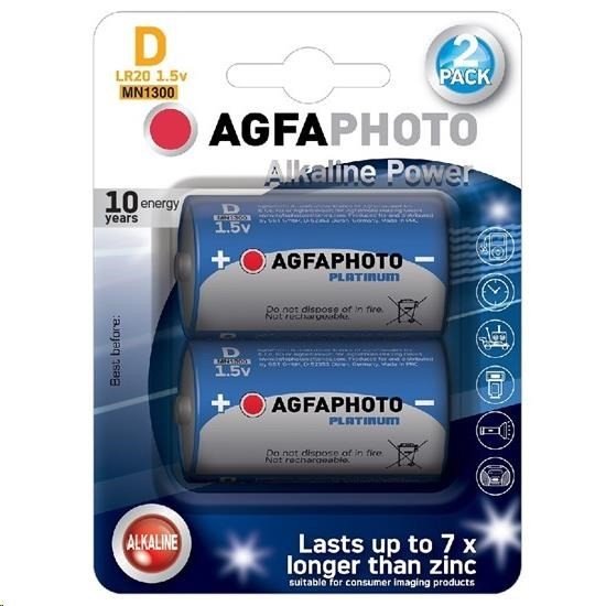 AgfaPhoto Power alkalická baterie LR20/D, blistr 2ks